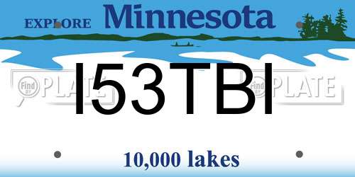 I53TBI Minnesota License Plate