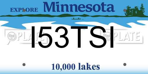 I53TSI Minnesota License Plate