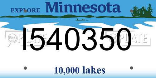 I540350 Minnesota License Plate