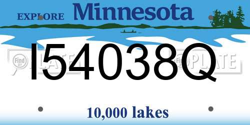 I54038Q Minnesota License Plate