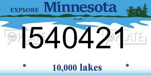 I540421 Minnesota License Plate