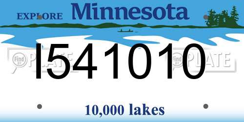 I541010 Minnesota License Plate