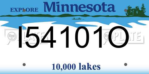 I54101O Minnesota License Plate