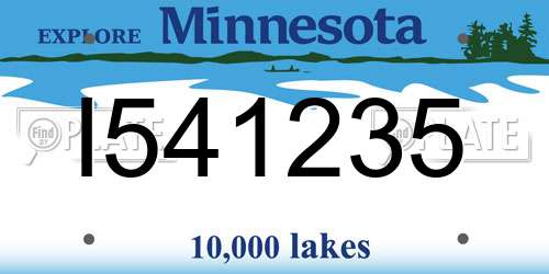 I541235 Minnesota License Plate