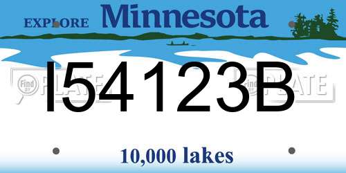 I54123B Minnesota License Plate