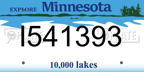 I541393 Minnesota License Plate