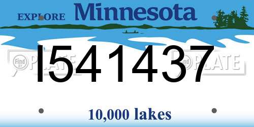 I541437 Minnesota License Plate