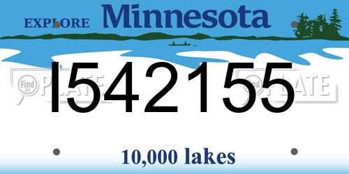 I542155 Minnesota License Plate