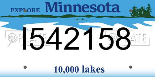 I542158 Minnesota License Plate