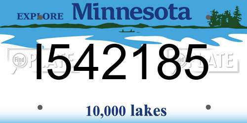 I542185 Minnesota License Plate