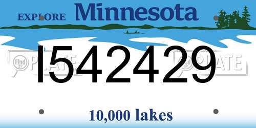 I542429 Minnesota License Plate
