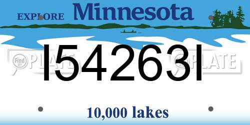 I54263I Minnesota License Plate
