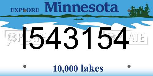 I543154 Minnesota License Plate