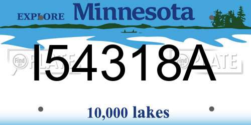 I54318A Minnesota License Plate