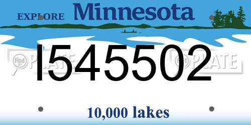 I545502 Minnesota License Plate