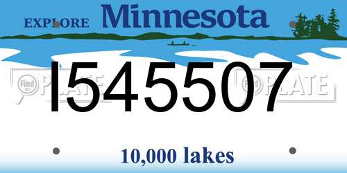 I545507 Minnesota License Plate
