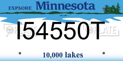 I54550T Minnesota License Plate