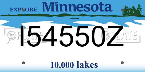 I54550Z Minnesota License Plate