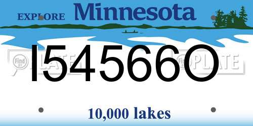 I54566O Minnesota License Plate