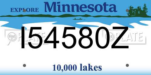 I54580Z Minnesota License Plate