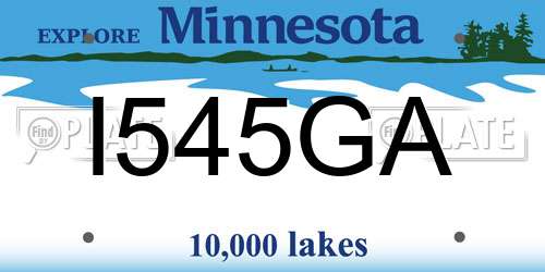 I545GA Minnesota License Plate