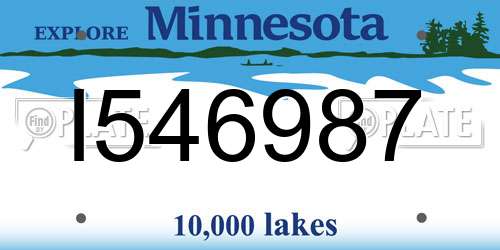 I546987 Minnesota License Plate
