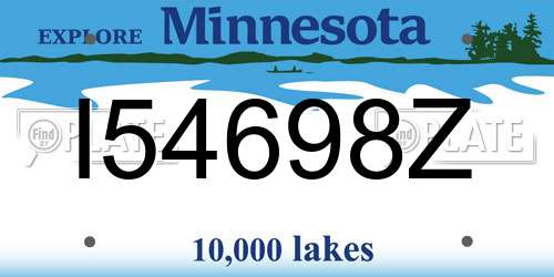 I54698Z Minnesota License Plate