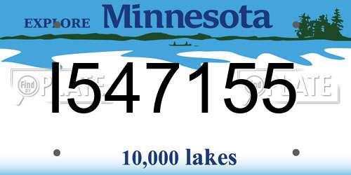 I547155 Minnesota License Plate