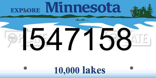 I547158 Minnesota License Plate