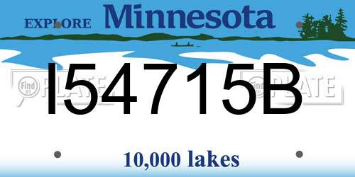 I54715B Minnesota License Plate