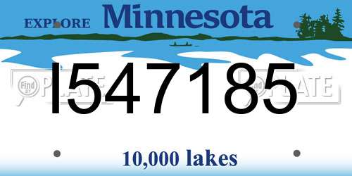 I547185 Minnesota License Plate