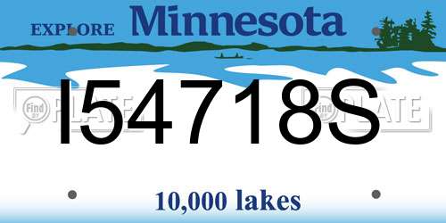 I54718S Minnesota License Plate