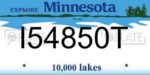 I54850T Minnesota License Plate