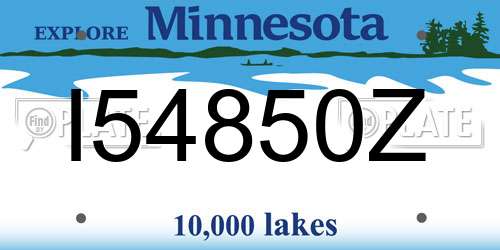 I54850Z Minnesota License Plate