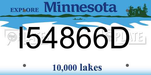I54866D Minnesota License Plate