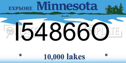 I54866O Minnesota License Plate