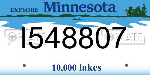 I548807 Minnesota License Plate