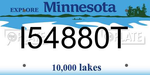 I54880T Minnesota License Plate
