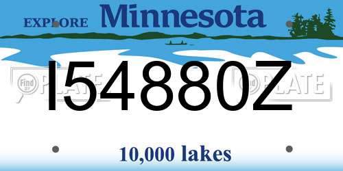 I54880Z Minnesota License Plate