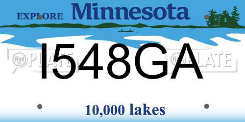 I548GA Minnesota License Plate