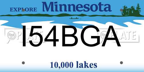 I54BGA Minnesota License Plate