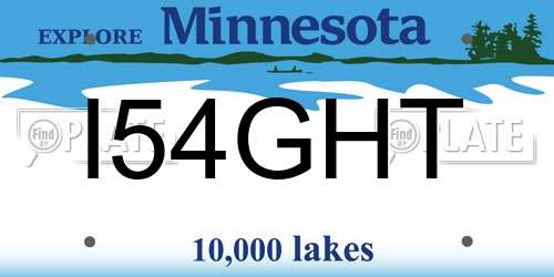 I54GHT Minnesota License Plate