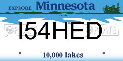 I54HED Minnesota License Plate