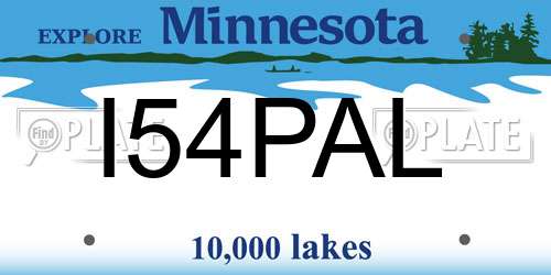 I54PAL Minnesota License Plate