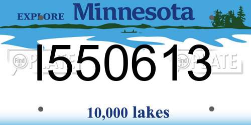 I550613 Minnesota License Plate