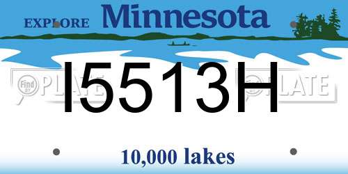 I5513H Minnesota License Plate