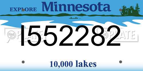 I552282 Minnesota License Plate