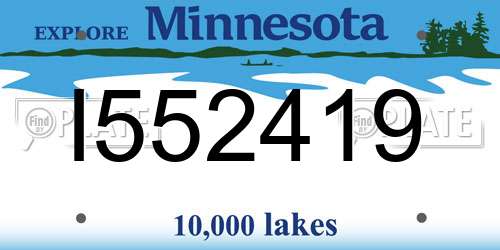 I552419 Minnesota License Plate