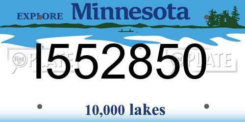 I552850 Minnesota License Plate