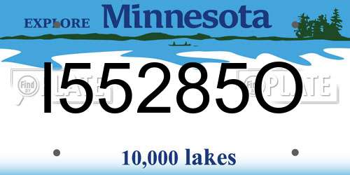 I55285O Minnesota License Plate